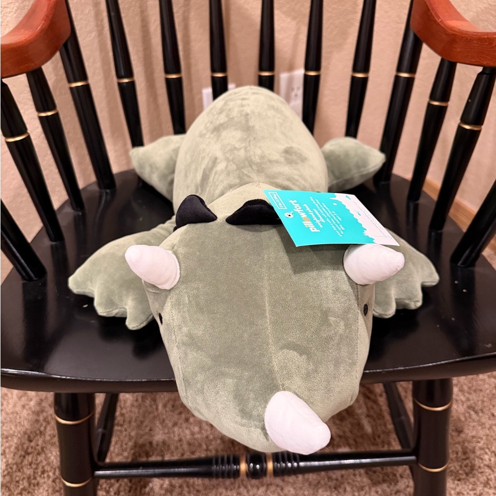 NWT Dinosaur Weighted Plush Kids' Throw Pillow Green - Pillowfort™ - Picture 5 of 9